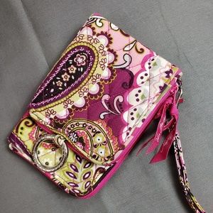 Vera Bradley Very Berry Paisley 2 Sided Wallet